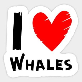 I Love Whales Sticker